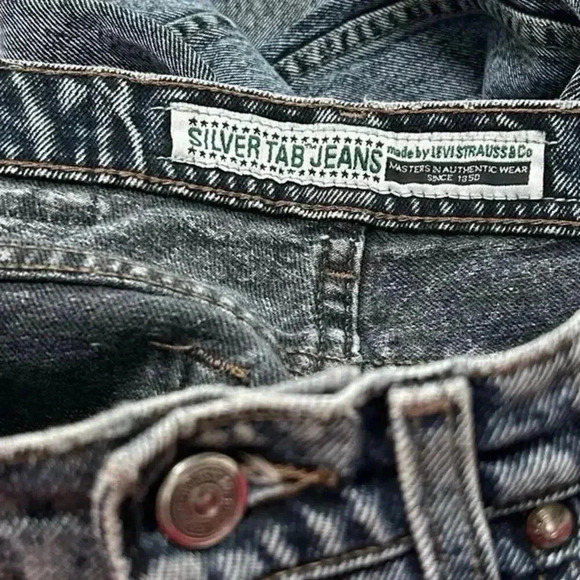 Levi’s 512 Vintage Silver Tab Black Wash Straight Slim Jeans - Picture 5 of 7